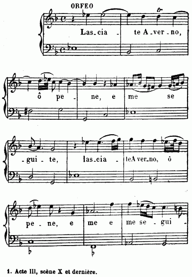 Partition
L’Orfeo de Luigi Rossi (1647)
Désespoir d’Orphée.
