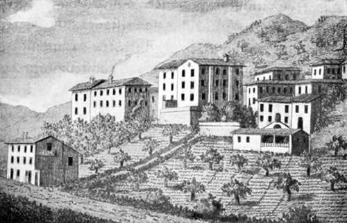 IL BAGNO ALLA VILLA. (Da una vecchia stampa).