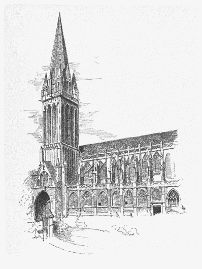 Belfry of St. Pierre at Caen (1308-1317). Prototype for
the Gothic Towers of Normandy and Brittany