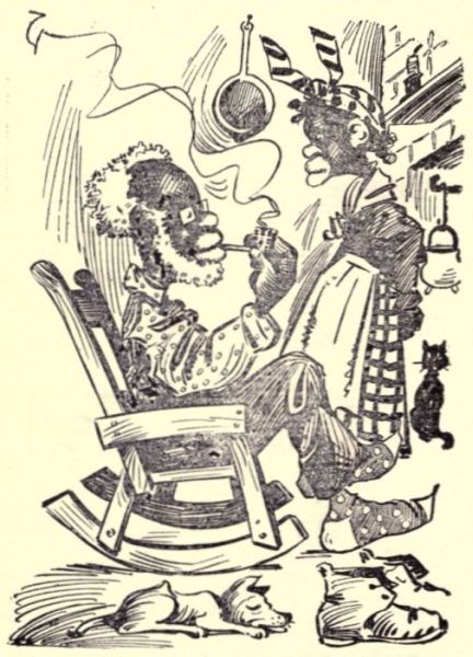 'Kase de high shurruff he dun und seed what wuz ergwine
    ter cum arter de bellion fell, und he flopped ober ter de publikins'&mdash;&mdash;'Ole
    Mars Jon haint ergwine ter flop nowheys,' replied Clarissa.