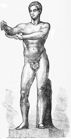 Fig. 230.&mdash;Marble Copy of the Apoxyomenos of Lysippos.
(In the Vatican.)