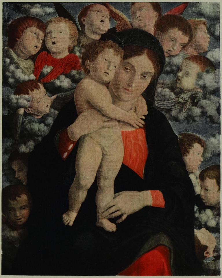 PLATE V.&mdash;THE MADONNA AND CHILD SURROUNDED
BY CHERUBS