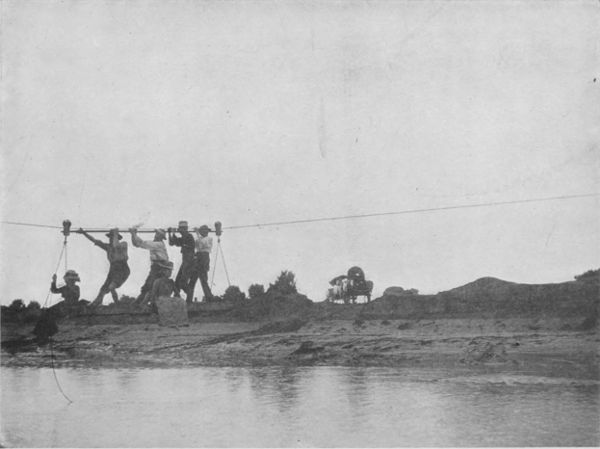 AN AËRIAL FERRY&mdash;PROSPECTORS CROSSING COLORADO RIVER