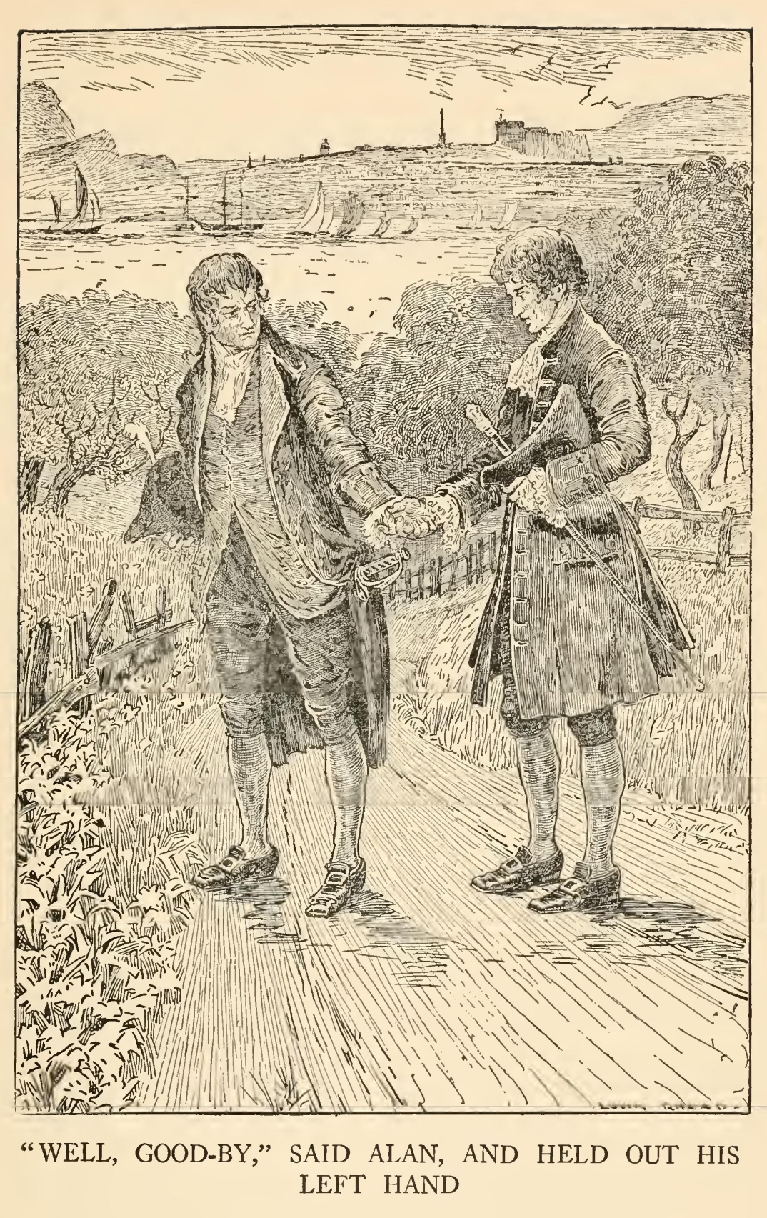 Well, good-by, said Alan,
and held out his left hand