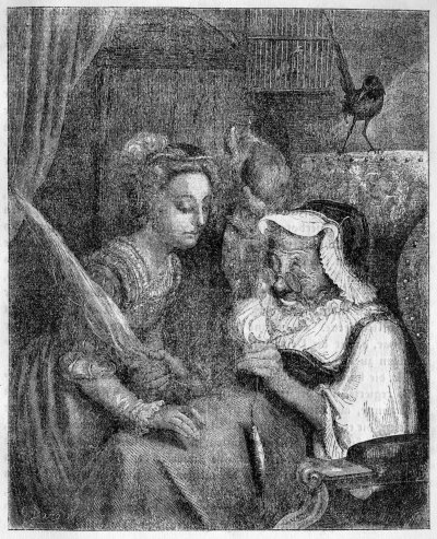 Die Prinzessin und die alte Frau mit
der Spindel