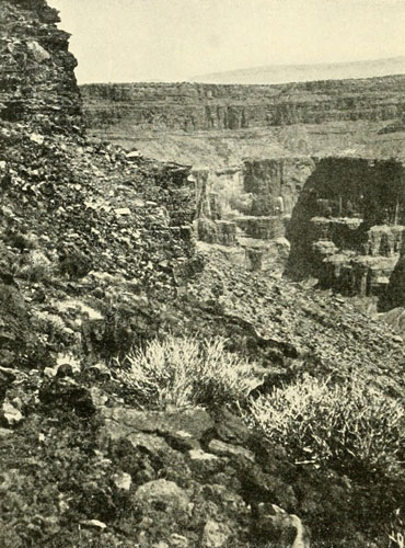 Looking across the
Grand Canyon (Inner Gorge) near the Foot of the Toroweap.