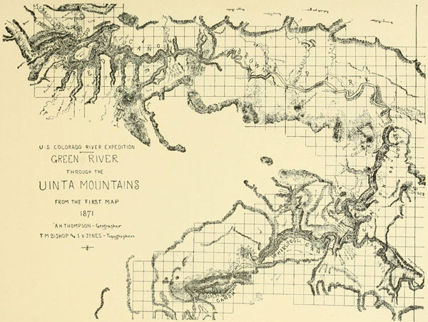 Map of Green River
through the Uinta Mountains.