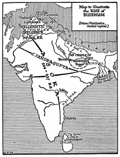 Map to illustrate the RISE of BUDDHISM

Patna-Pataliputra, Asoka’s capital.