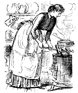 He found Frau M�ller cooking Sauerkraut and Sausages