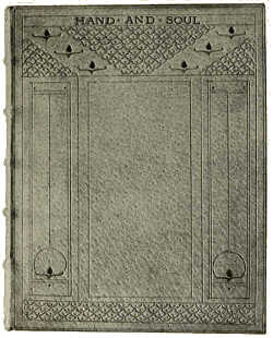 BOOKBINDING IN WHITE PIGSKIN, WITH BLIND AND GOLD
TOOLING BY SYBIL PYE