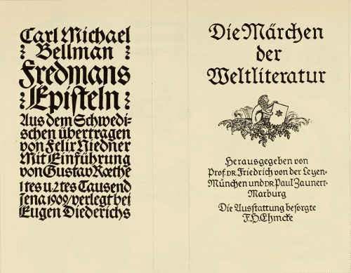 TITLE-PAGES DESIGNED BY PROF. F. H. EHMCKE PUBLISHED BY
EUGEN DIEDERICHS