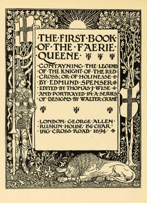 TITLE-PAGE BY WALTER CRANE FOR THE FIRST BOOK OF 'THE
FAERIE QUEENE'