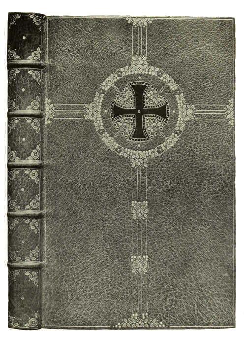 BOOKBINDING IN GREEN MOROCCO, WITH INLAY AND GOLD TOOLING DESIGNED AND
TOOLED BY L. HAY-COOPER, BOUND BY S. BARNARD