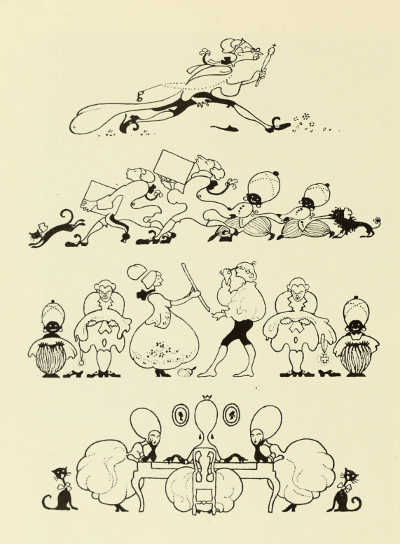 HEAD-PIECES BY EINAR NERMAN FOR HANS ANDERSEN'S “PER
SVINAHERDE.” PUBLISHED BY P. A. NORSTEDT UND SÖNER