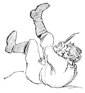 The big man stepped
out of the water