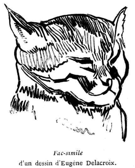 Fac-simile
d'un dessin d'Eugène Delacroix.