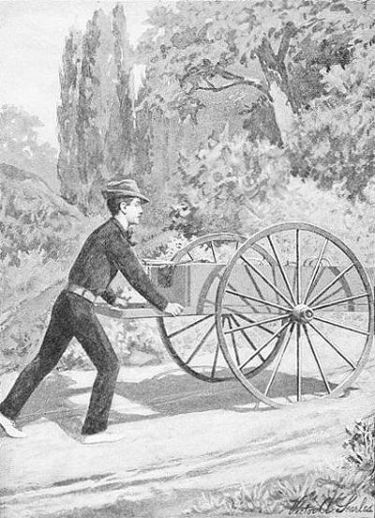 "JUNE DAYS ALWAYS GROW WARMER, RAPIDLY, IF
YOU ARE SHOVING A HAND-CART."