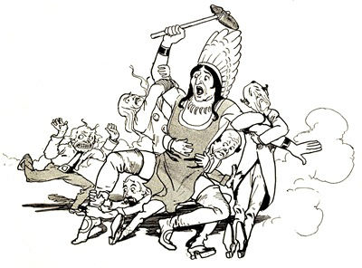  a wooden Indian
sprang into the hall