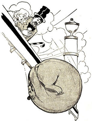 With that he made a ball of himself and rolled
off the wall.