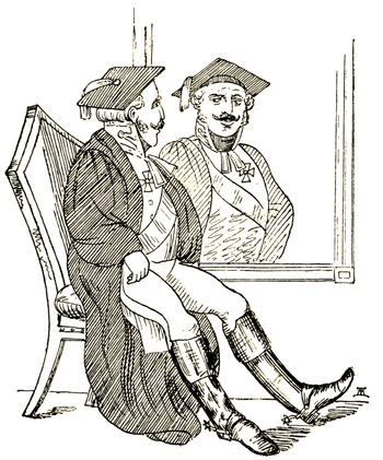 Bl�cher Surveying Himself as a D.C.L.