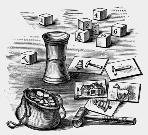 bag of
coins, blocks, and more