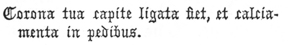 
Corona tua capite ligata fiet, et calciamenta in pedibus.