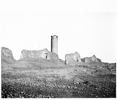 Fig. 37.&mdash;RAḲḲAH, MOSQUE FROM EAST.