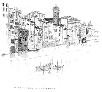 Image unavailable: THE LEFT BANK OF THE ARNO&mdash;from the PONTE VECCHIO.