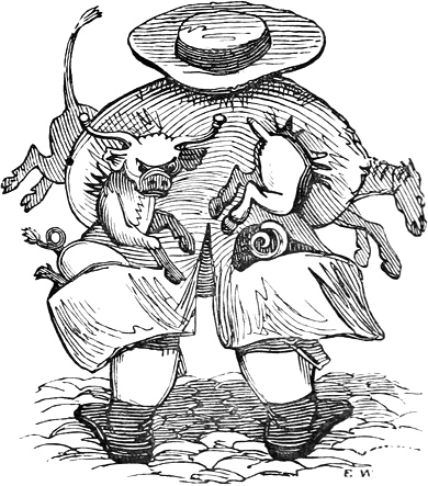 Man carrying animals