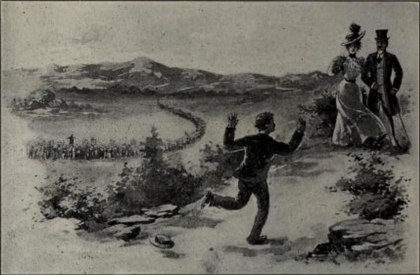 As Mr. World and his companion were entering the valley
of Conviction a terrified man came running towards them. He ran away
from the preaching of the gospel.