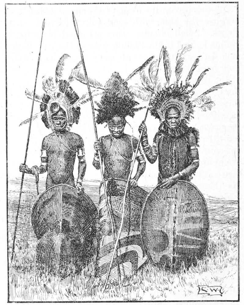 Warriors of the Kavirondo Tribe in Feather
Head-Dresses