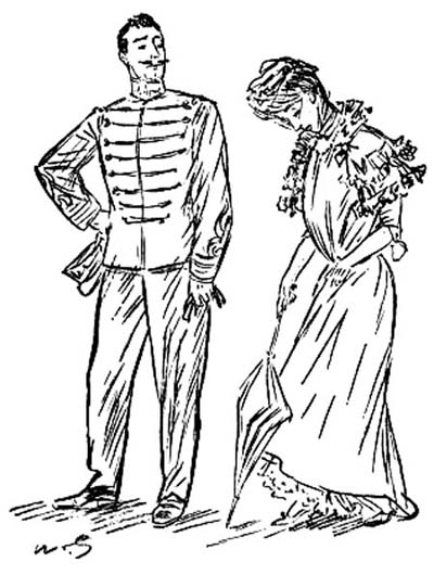 Madame Vernet had not the slightest objection
to be left in charge of this good-looking
young officer