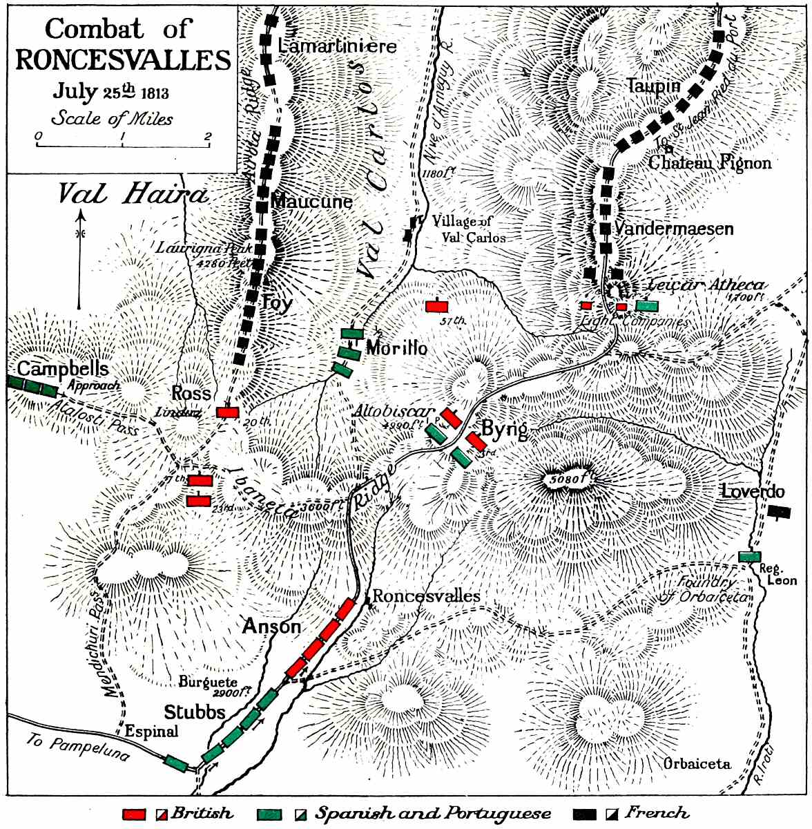 Plan of the Combat of Roncesvalles