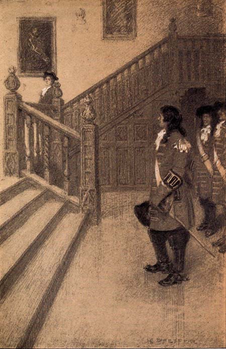 Descending the steps, she stood facing me