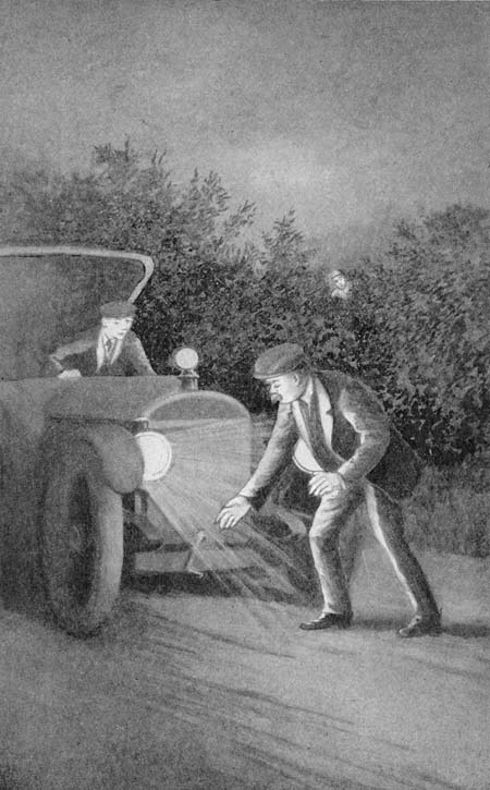 The man allowed his face to be caught in the
bright light