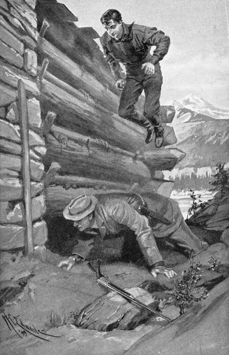 LANDED WITH BOTH KNEES UPON THE MIDDLE OF OUR JAILER’S 
BACK