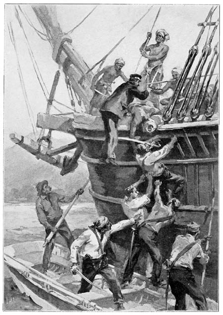 On the decks above were three hundred desperate and
well-armed natives