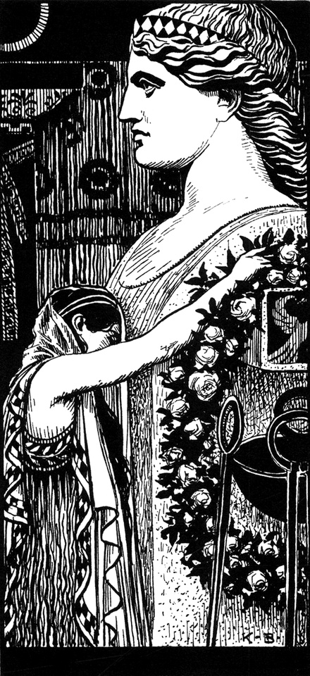 Trauernde Frau am Denkmal
  des Perikles