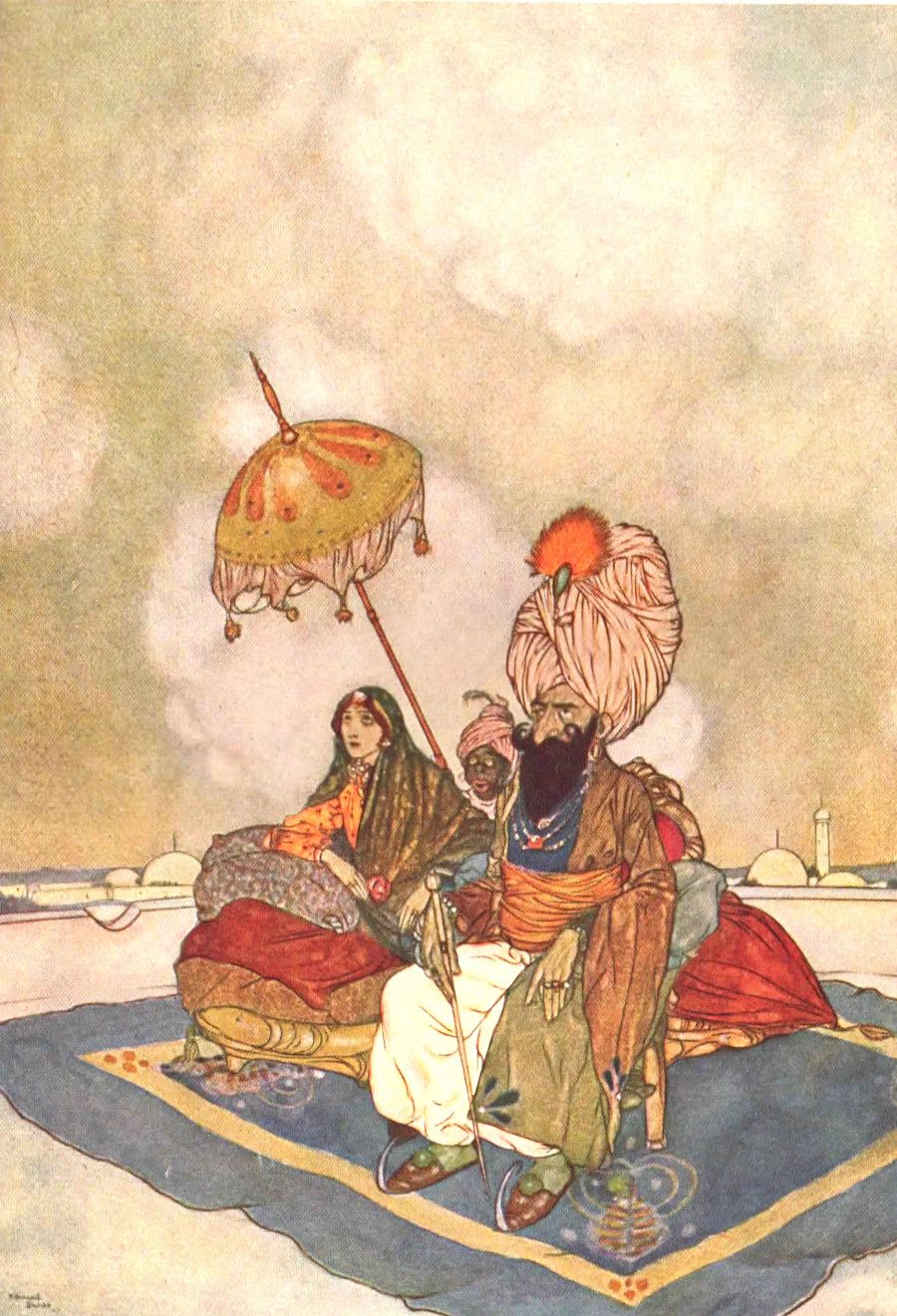 Die ganze Zeit über hatte die Prinzessin den Kampf vom Dach des
  Palastes aus beobachtet.