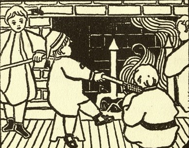 Around the fire popping corn