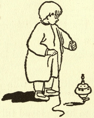 Top spins from a coil of string