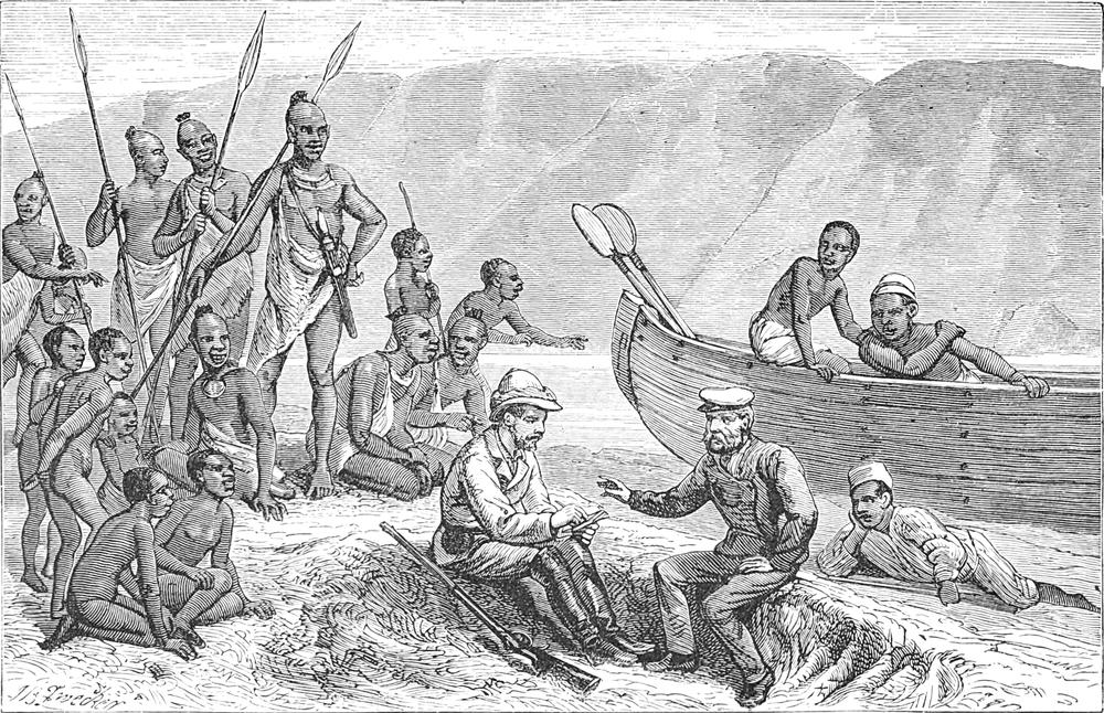 Rast am Ufer des
  Tanganika-Sees