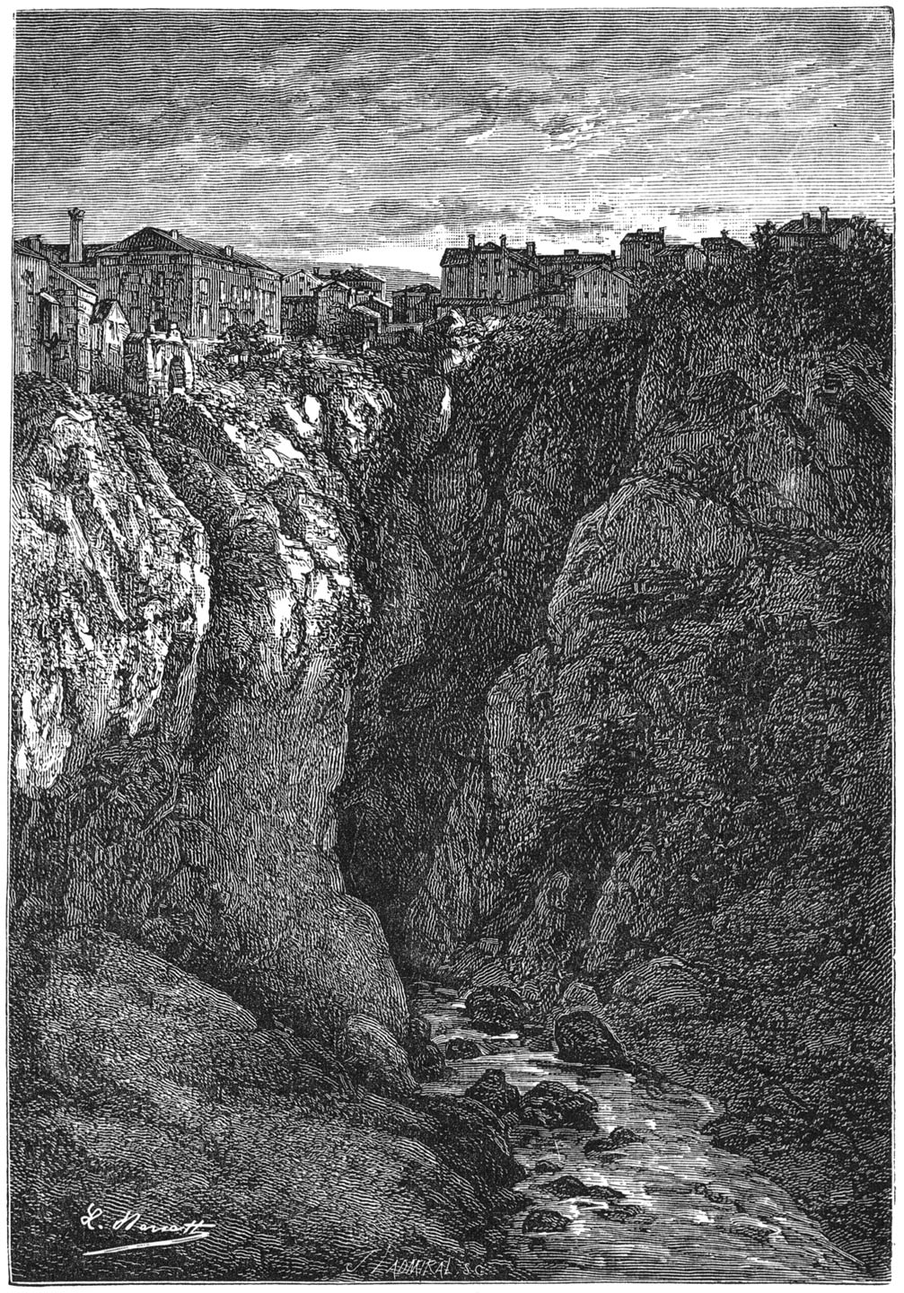 Pisino en de afgrond der Foïba. (Bladz. 92.)