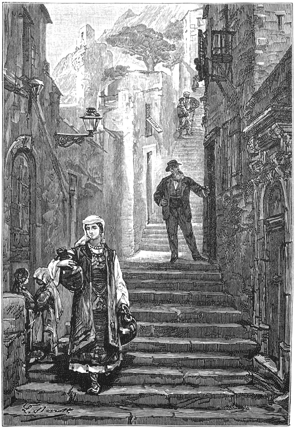 Zoo moest hij meer dan zestig treden opklimmen, alvorens nummer 17 te kunnen bereiken. (Bladz. 212.)