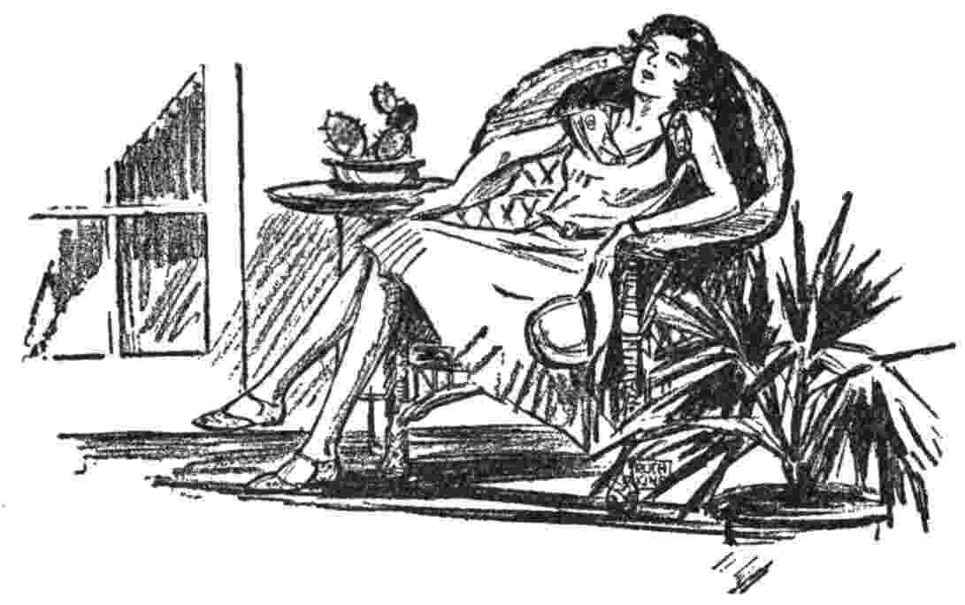 girl resting in large wicker chair