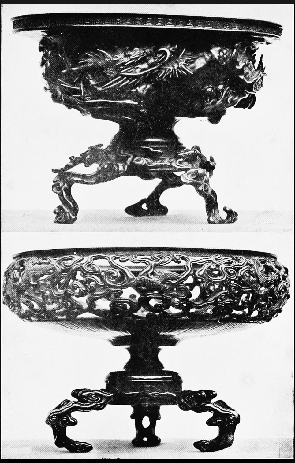Two Bowls of Cast Bronze
   (18th Century)