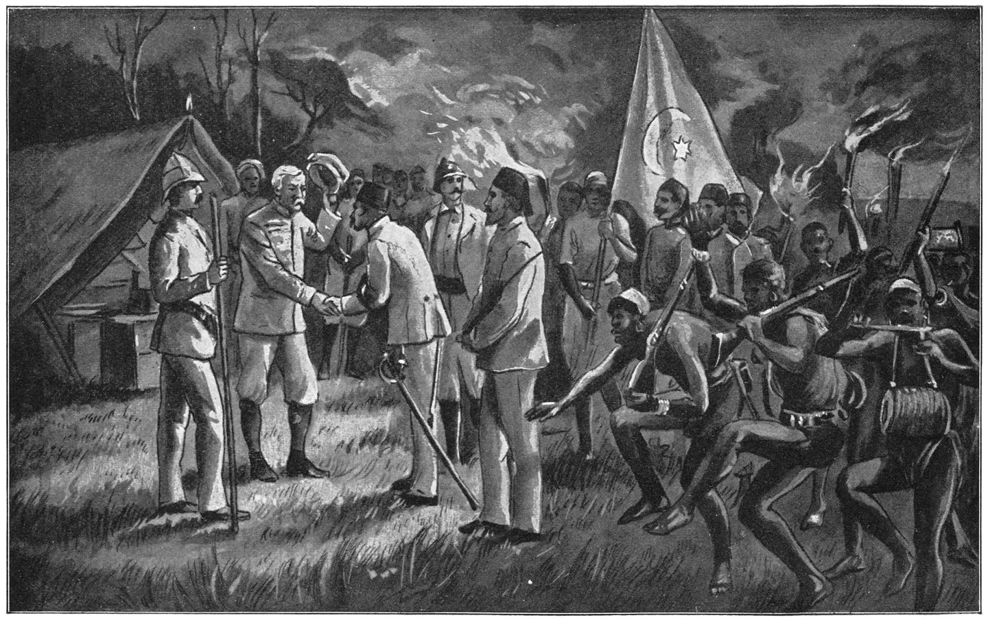 De eerste ontmoeting van Stanley met Emin Pascha.